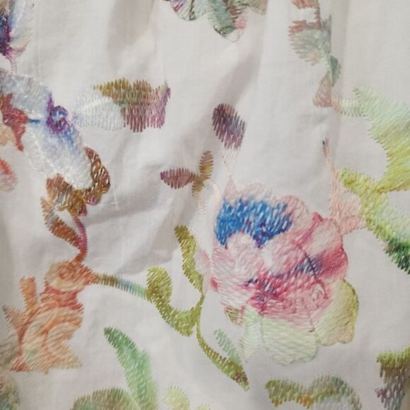 B.N.C.I Off Shoulder Multi Colored Embroidered Floral With Lace Top - Picture 8 of 11